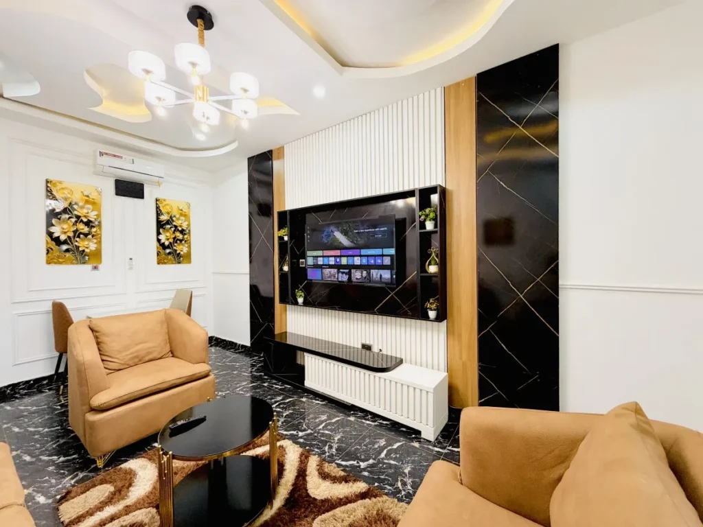Georgian Apartments, Abuja, One Bedroom Serviced Apartment Living Room