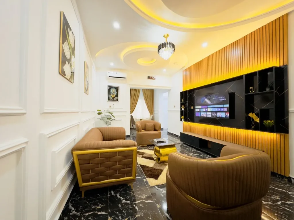 Georgian Apartments, Abuja, Three Bedroom Serviced Apartment Living Room